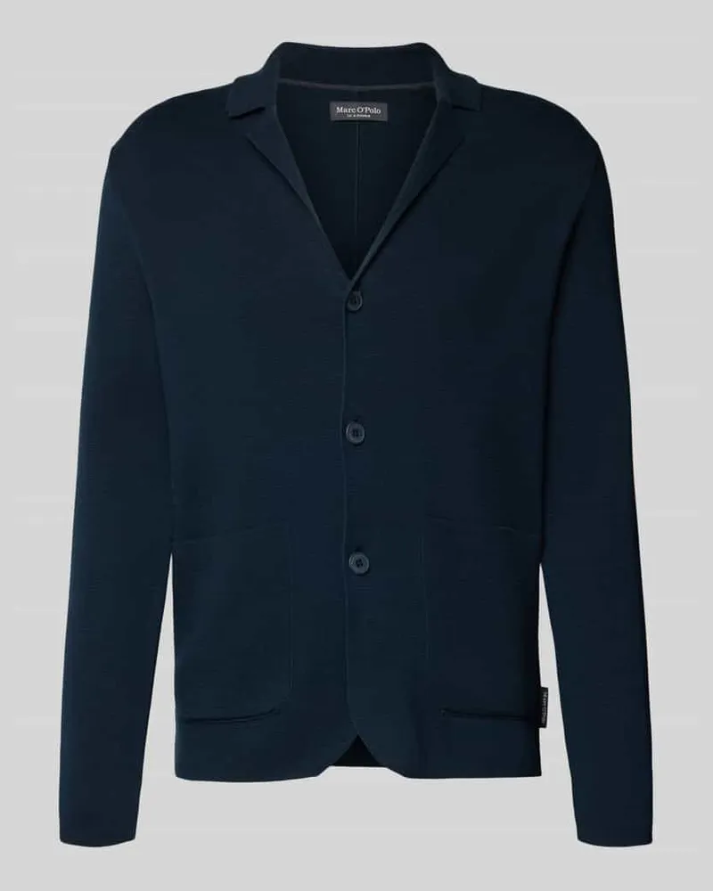 Marc O'Polo Regular Fit Strickjacke aus reiner Baumwolle Marine
