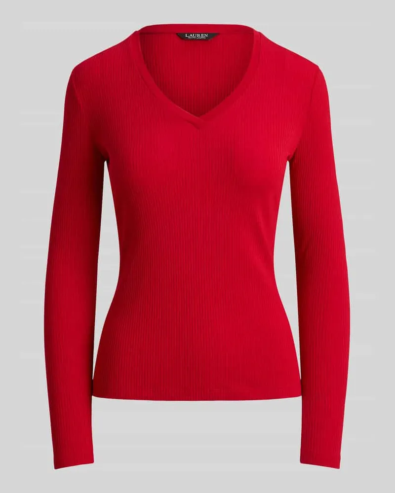 Ralph Lauren Slim Fit Langarmshirt aus Baumwoll-Modal-Mix Rot