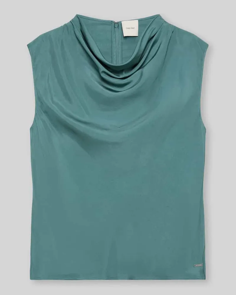 Calvin Klein Regular Fit Blusentop aus Viskose Tuerkis