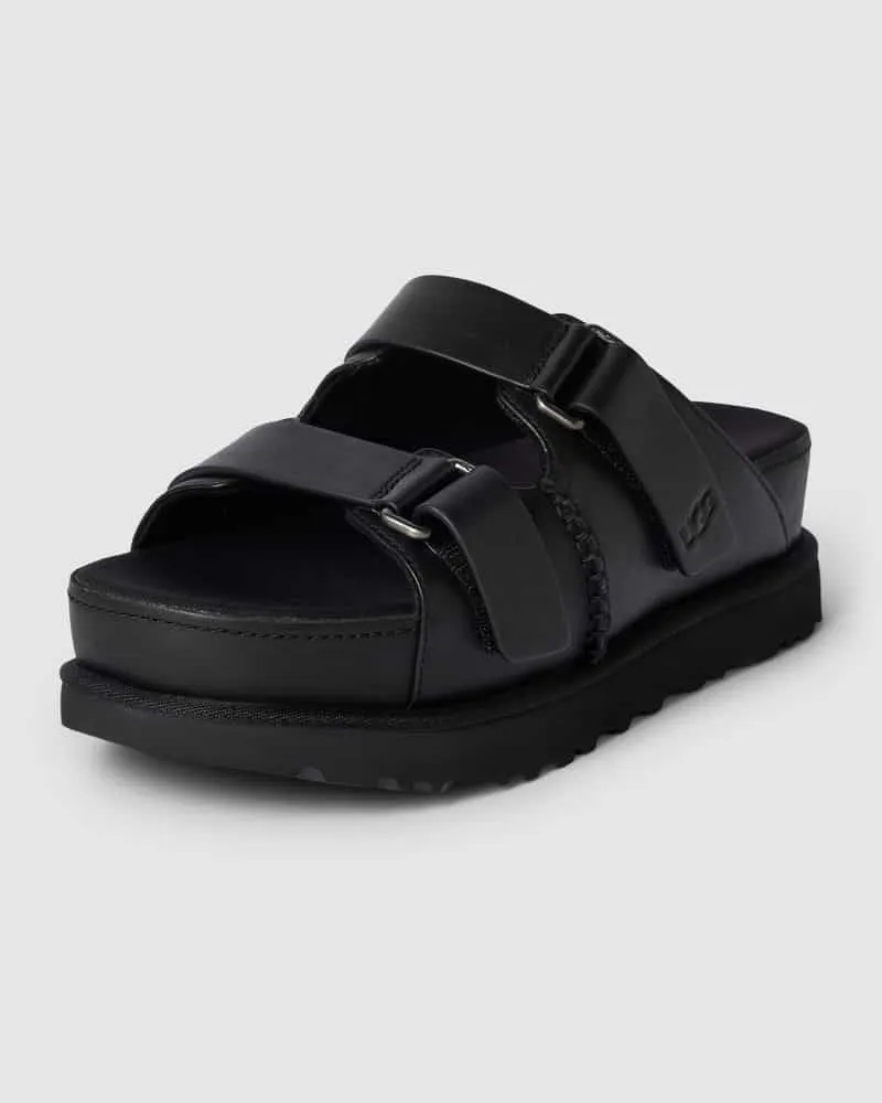 UGG Plateau-Slides mit Klettverschluss Modell 'GOLDENSTAR Black