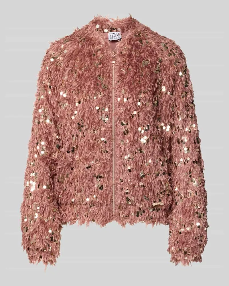 Emily van den Bergh Blouson mit Federn und Pailletten Rosa