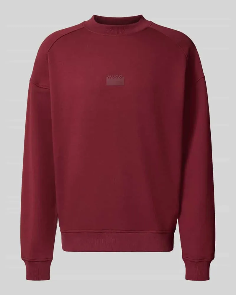 HUGO BOSS Regular Fit Sweatshirt aus reiner Baumwolle Modell 'DELASTCREW Bordeaux