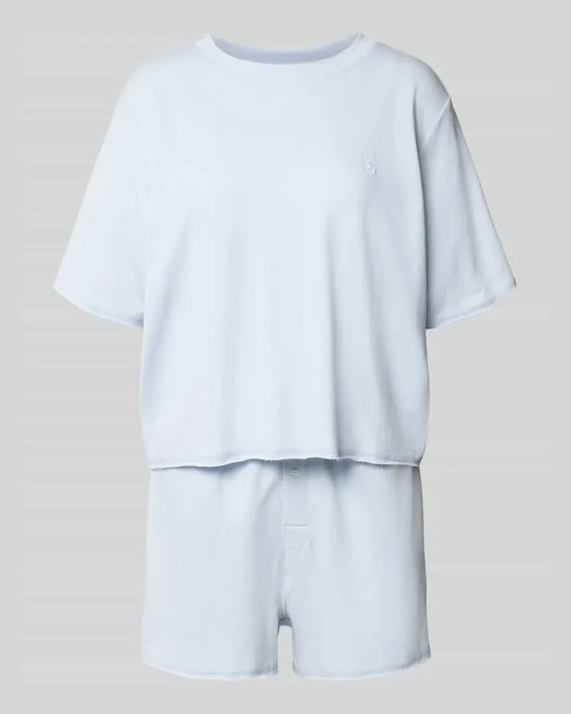 Ralph Lauren Regular Fit Pyjama aus Baumwoll-Mix Hellblau