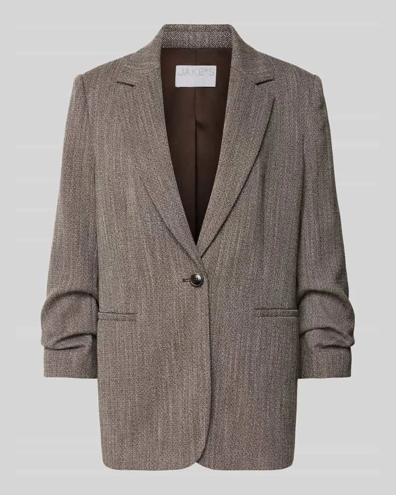 JAKE*S Blazer mit Reverskragen Dunkelbraun