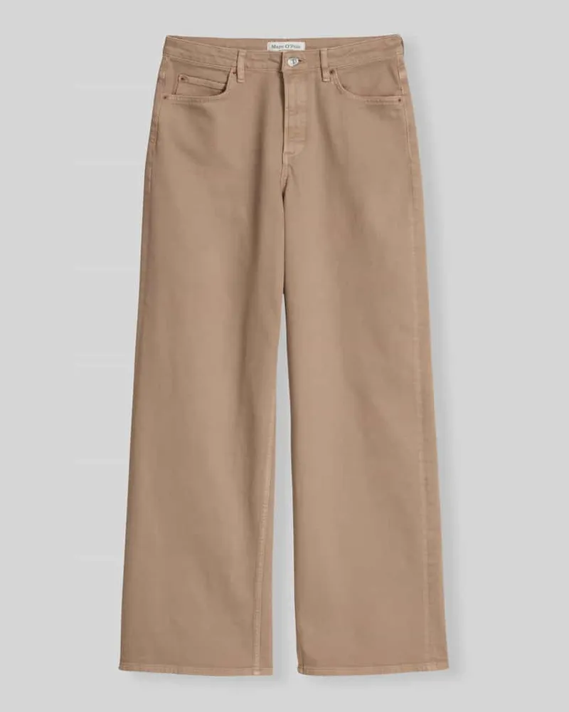 Marc O'Polo Wide Leg Hose aus Baumwoll-Mix Modell 'TOLVA Beige