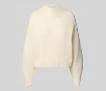Relaxed Fit Wollpullover mit Alpaka-Anteil in Strick-Optik