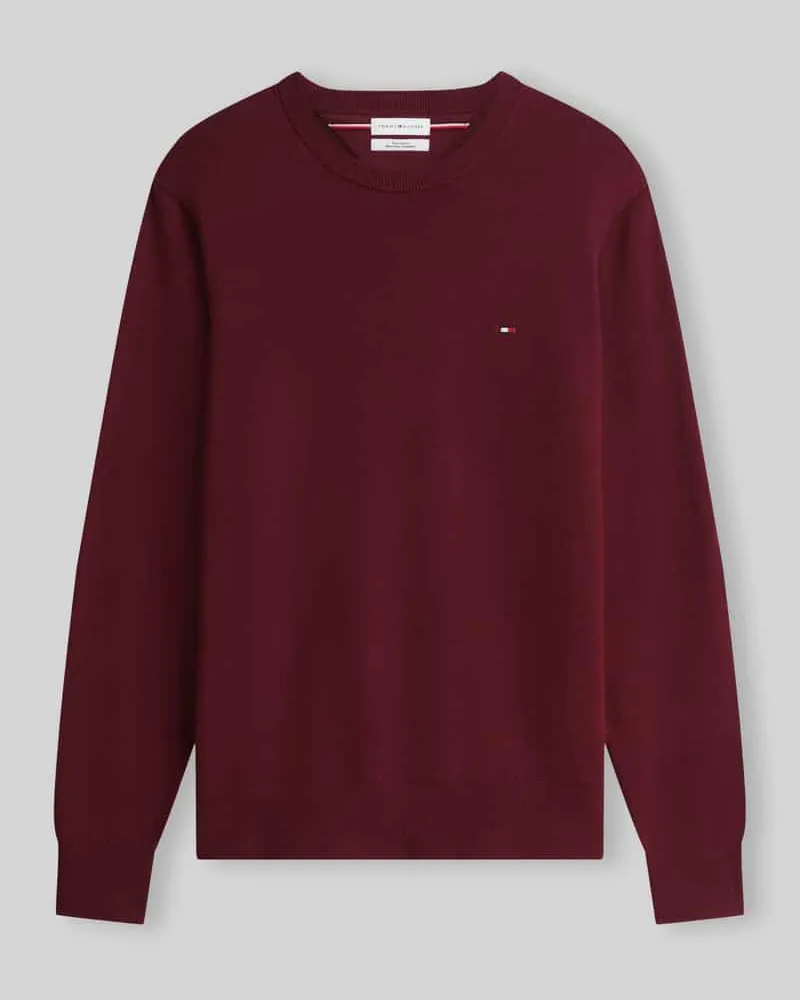 Tommy Hilfiger Regular Fit Pullover aus Baumwoll-Kaschmir-Mix Bordeaux