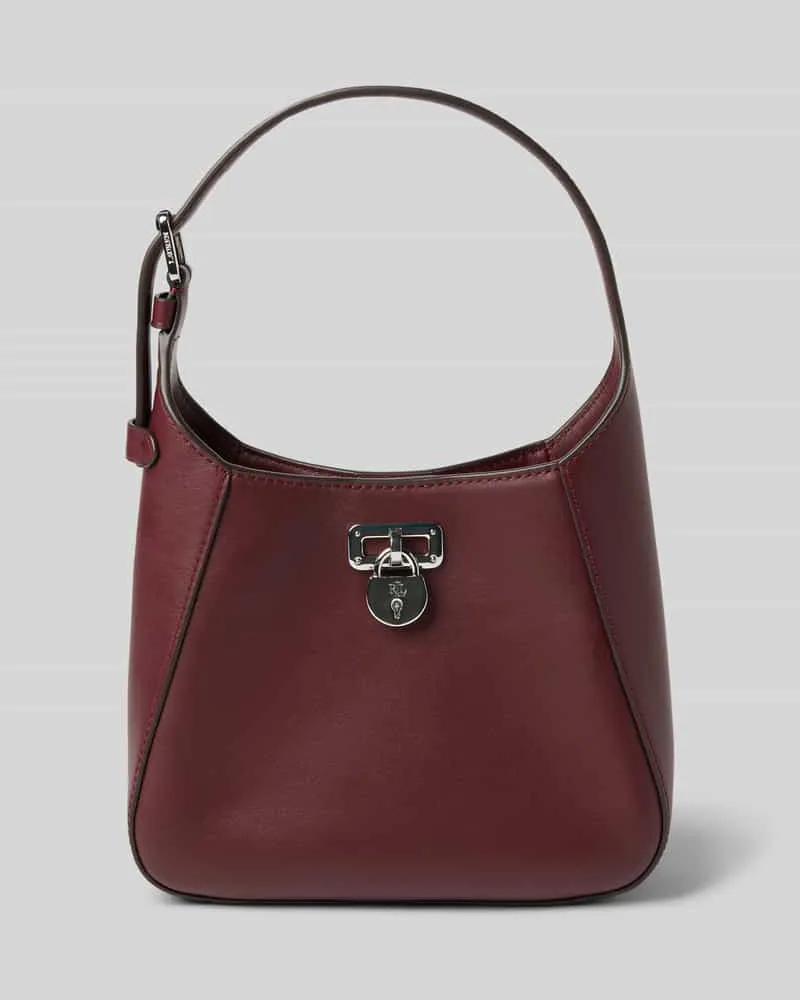 Ralph Lauren Handtasche aus Rindsleder mit Tragehenkel Bordeaux