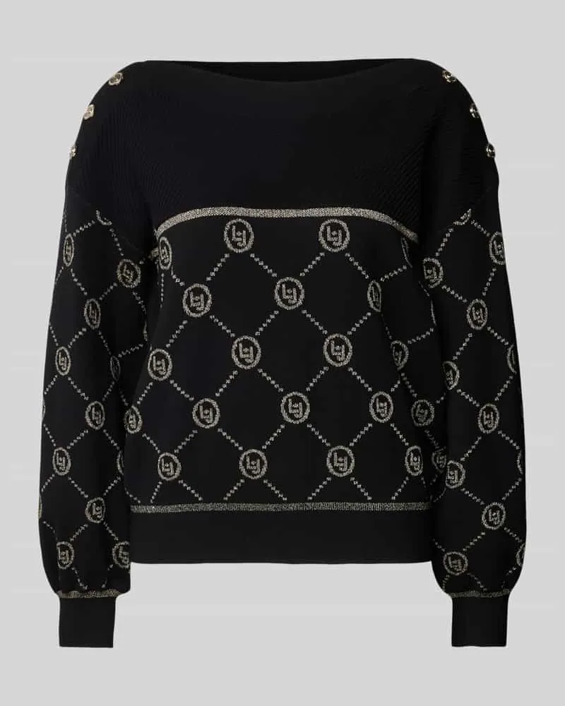 Liu Jo Strickpullover mit Label-Stitching Black