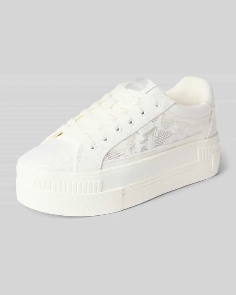 Buffalo Sneaker mit Plateausohle und Spitze Modell 'PAIRED BLOOM Weiss