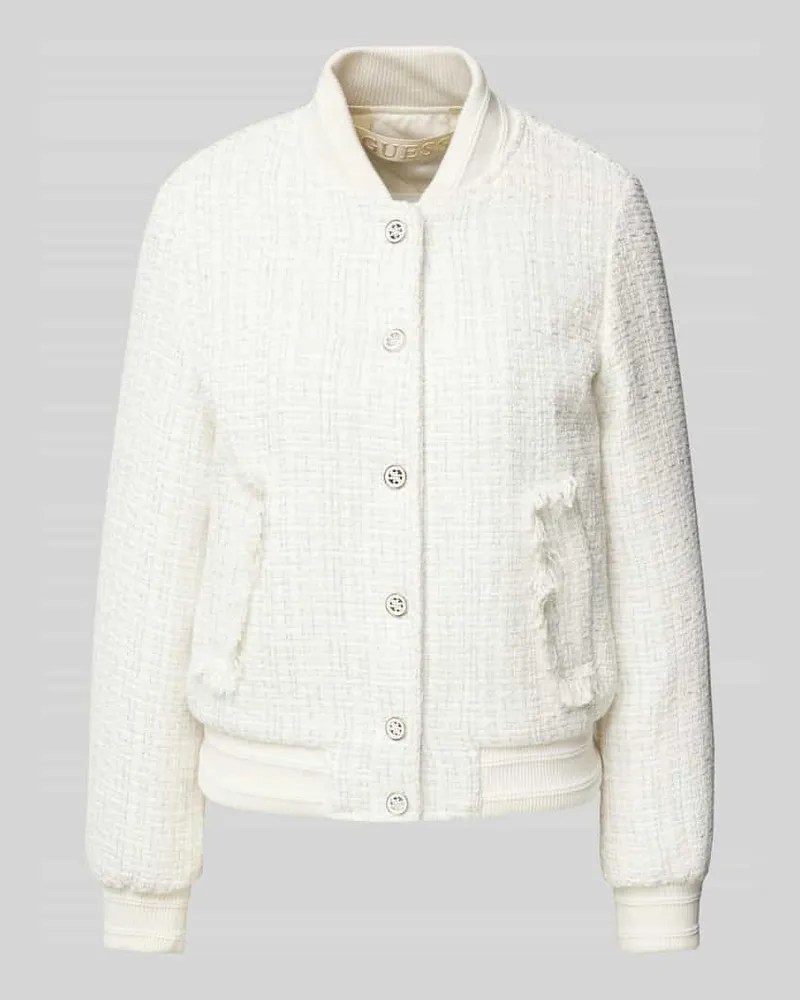 Guess Bomberjacke mit Strukturmuster Modell 'NEW GLORIA Offwhite