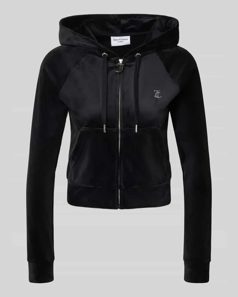 Juicy Couture Sweatjacke mit Strasssteinbesatz Modell 'MADISON Black