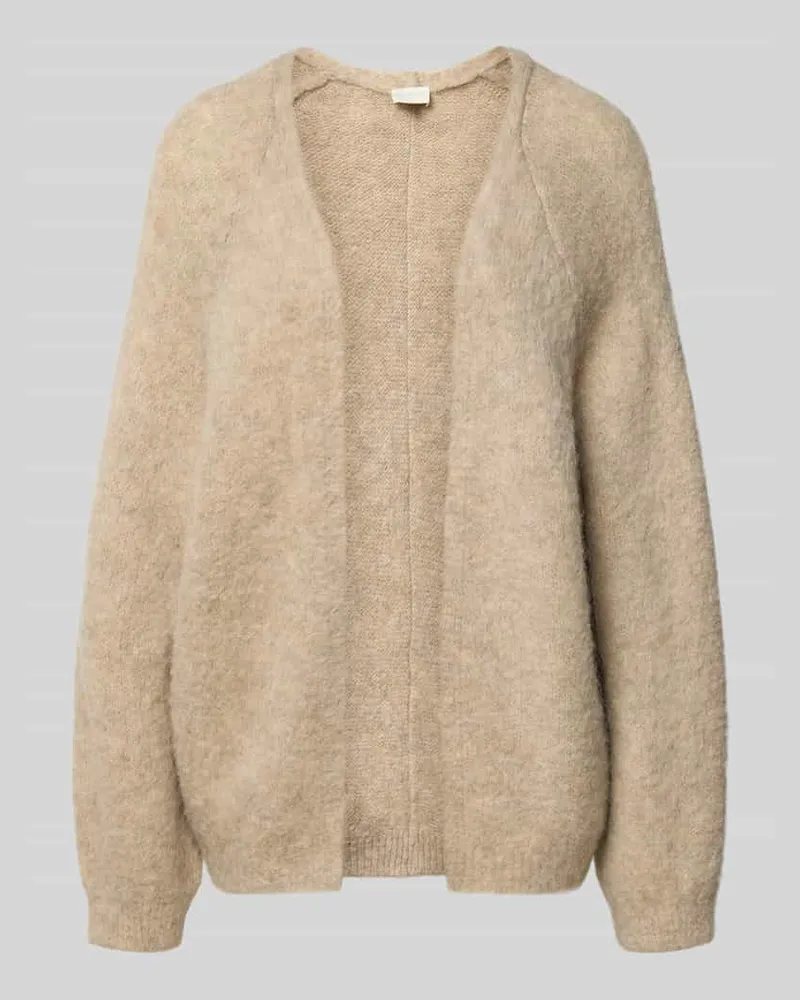 Milano Italy Cardigan mit gerippten Abschlüssen Sand