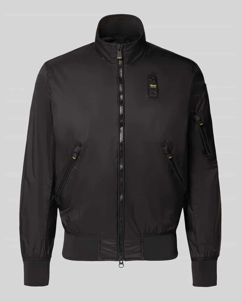 Blauer Jacke mit Reißverschlusstaschen Modell 'Brahms Black