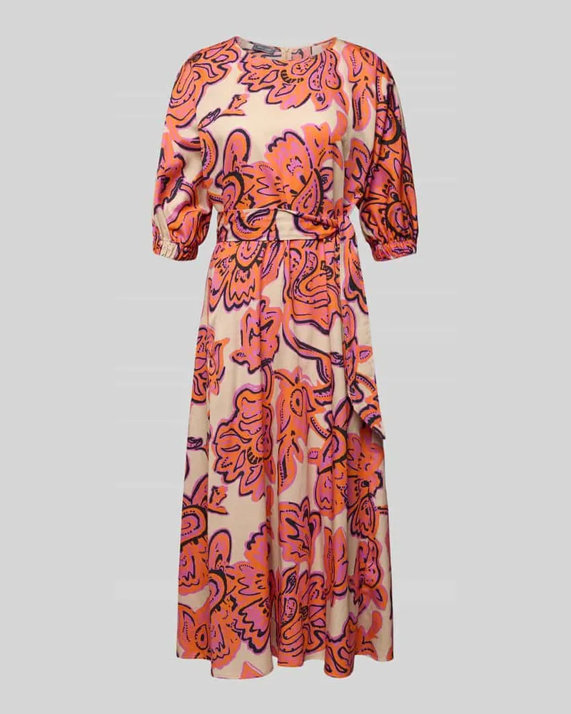 White Label Midikleid mit Bindegürtel Orange