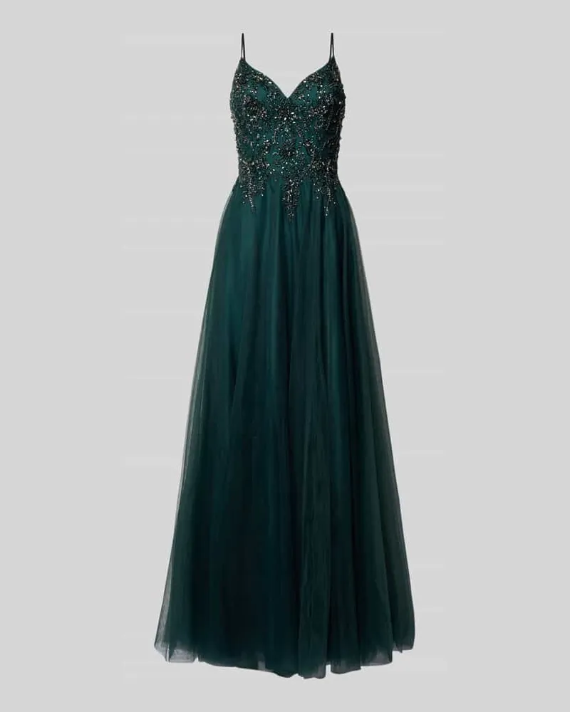 LUXUAR Abendkleid mit Herz-Ausschnitt Dunkelgruen