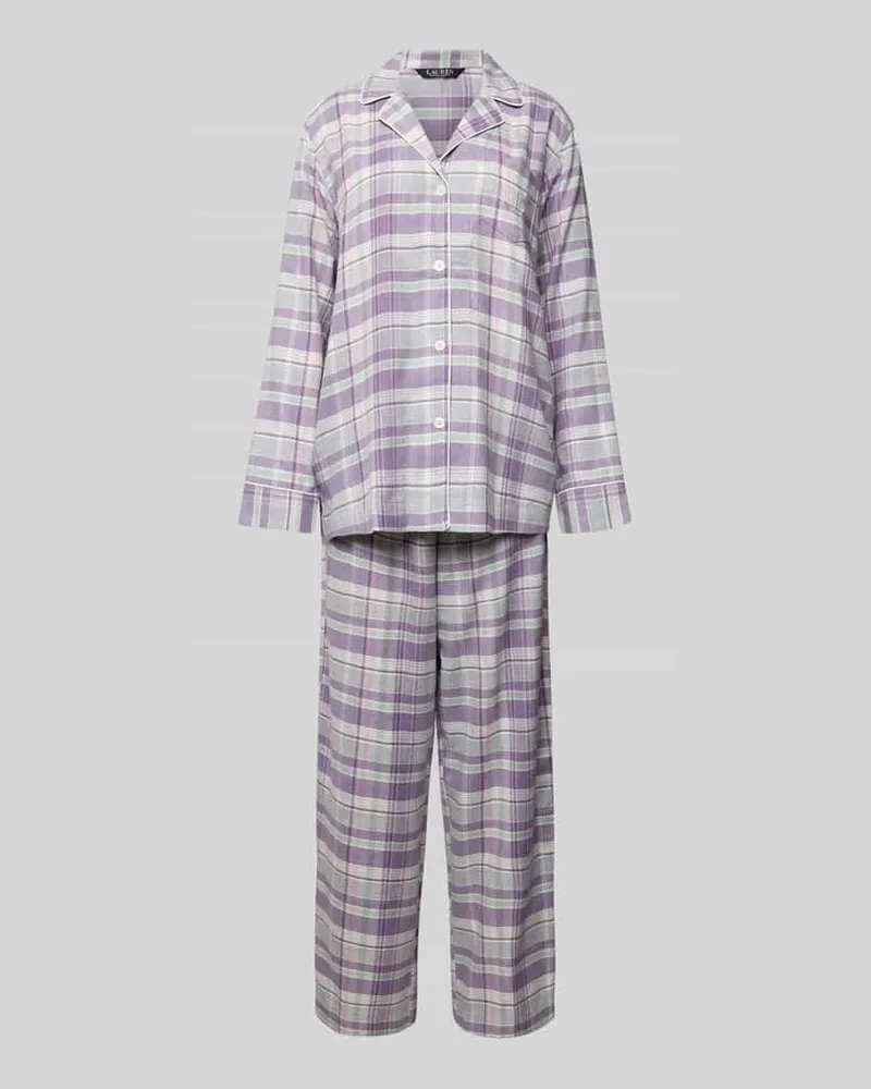 Ralph Lauren Pyjama mit Reverskragen Flieder