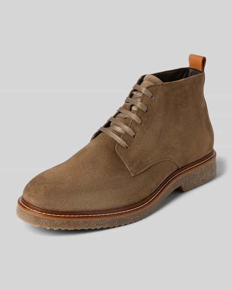 Marc O'Polo Schnürschuhe aus Veloursleder Taupe