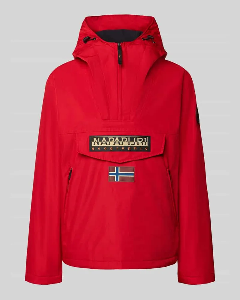 Napapijri Jacke mit Kapuze und kurzem Reißverschluss Rot