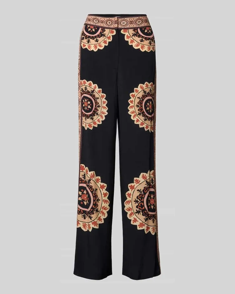 ba&sh Stoffhose aus Viskose im Allover-Look Modell 'VALLA Black