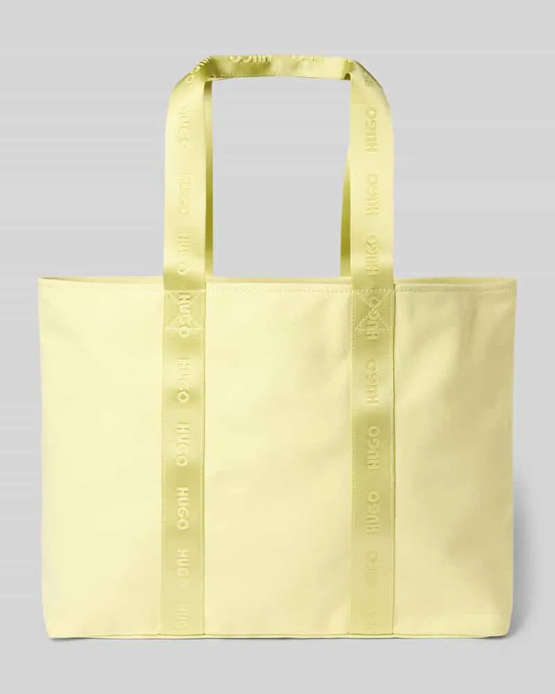 HUGO BOSS Strandtasche aus reiner Baumwolle Modell 'BECKY CA_TOTE Hellgruen