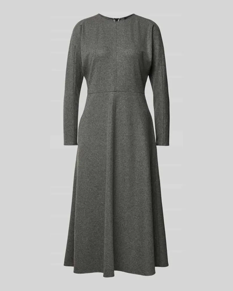 Luisa Cerano Midikleid mit gelegten Falten Dunkelgrau