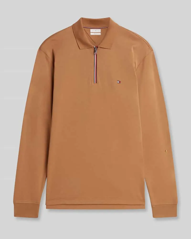 Tommy Hilfiger Regular Fit Poloshirt aus reiner Baumwolle Modell 'LIQUID Camel