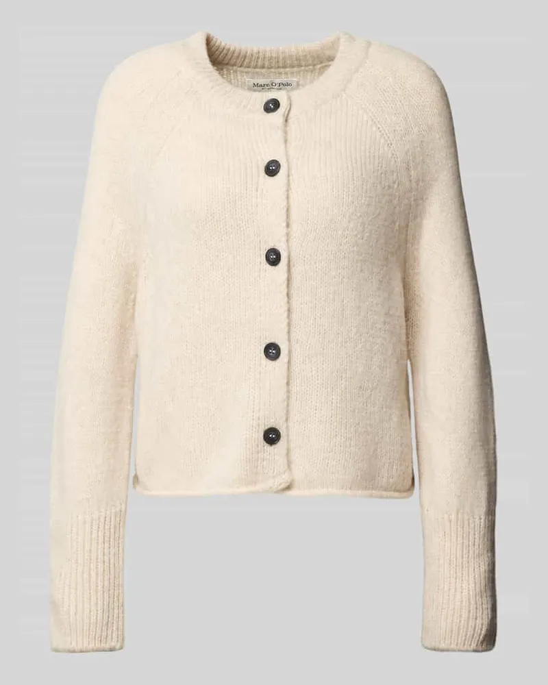 Marc O'Polo Loose Fit Cardigan aus Schurwoll-Mix Offwhite