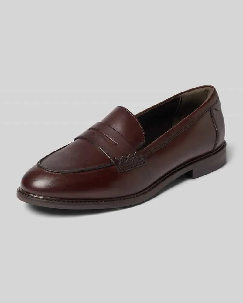 Tamaris Loafer aus echtem Leder Dunkelbraun