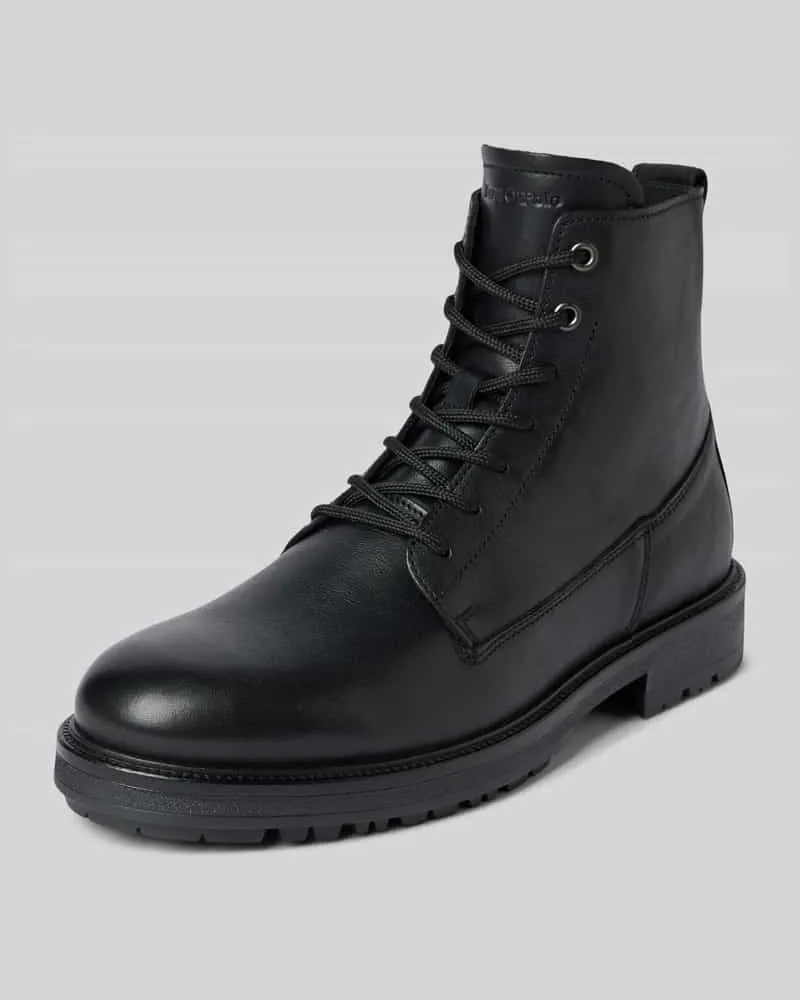 Marc O'Polo Boots aus Leder mit Schnürung Black