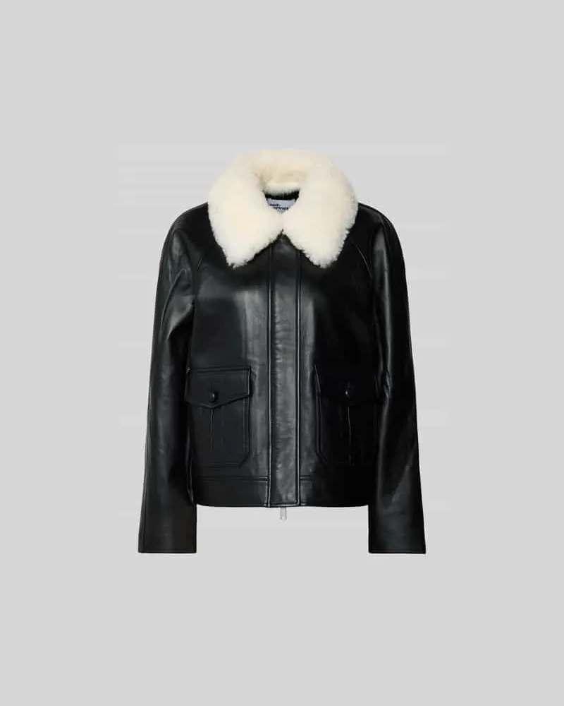 Self-Portrait Regular Fit Jacke mit Umlegekragen Black