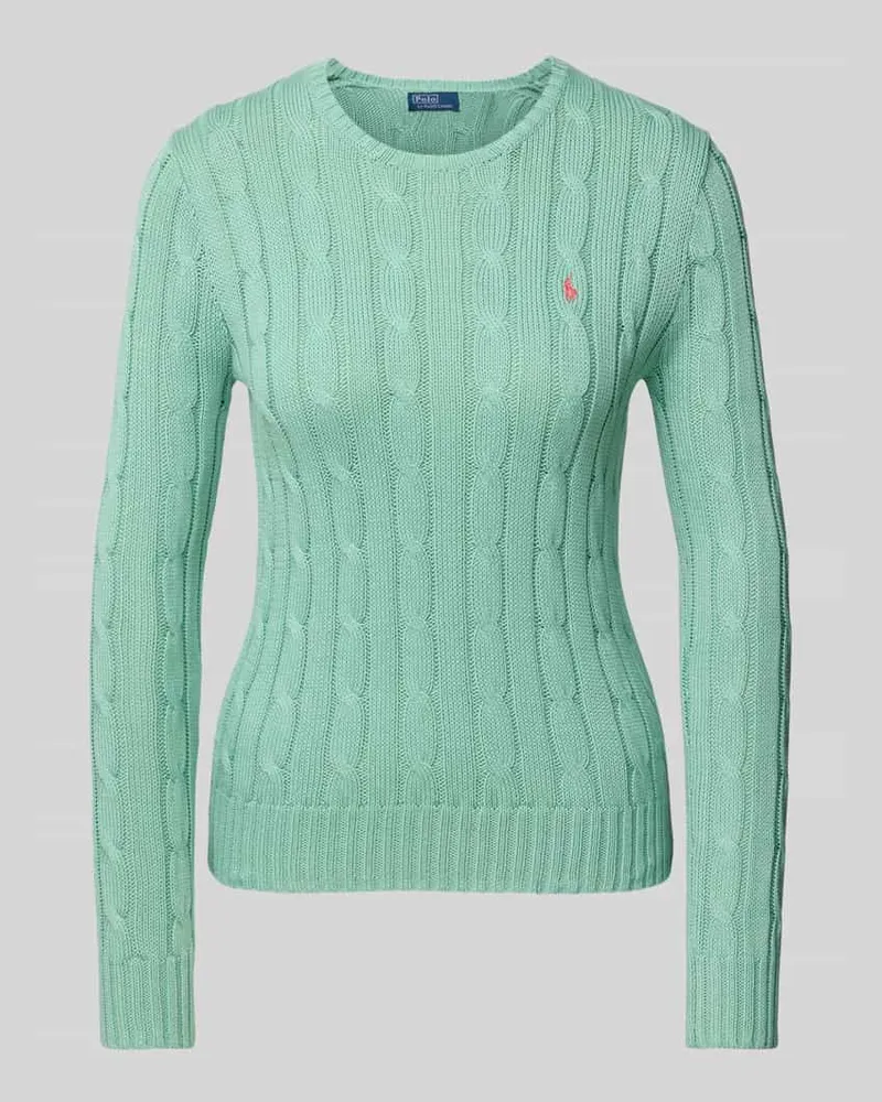 Ralph Lauren Strickpullover mit Zopfmuster Modell 'JULIANNA Gruen