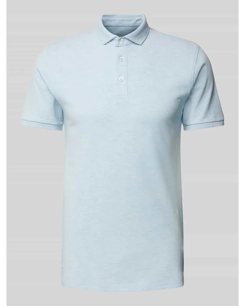 Bruun & Stengade Poloshirt mit kurzer Knopfleiste Modell 'MONIR Hellblau