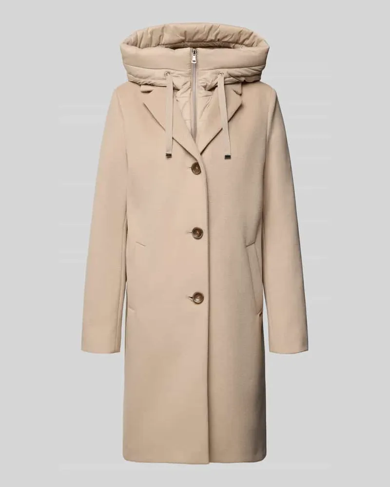 cinque Mantel mit Kapuze und Reverskragen Modell 'MIRACLE Beige