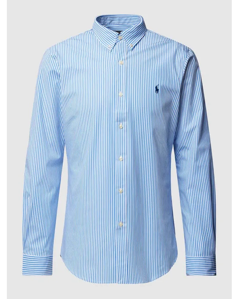 Ralph Lauren Hemd mit Slim Fit und Button-Down-Kragen Hellblau