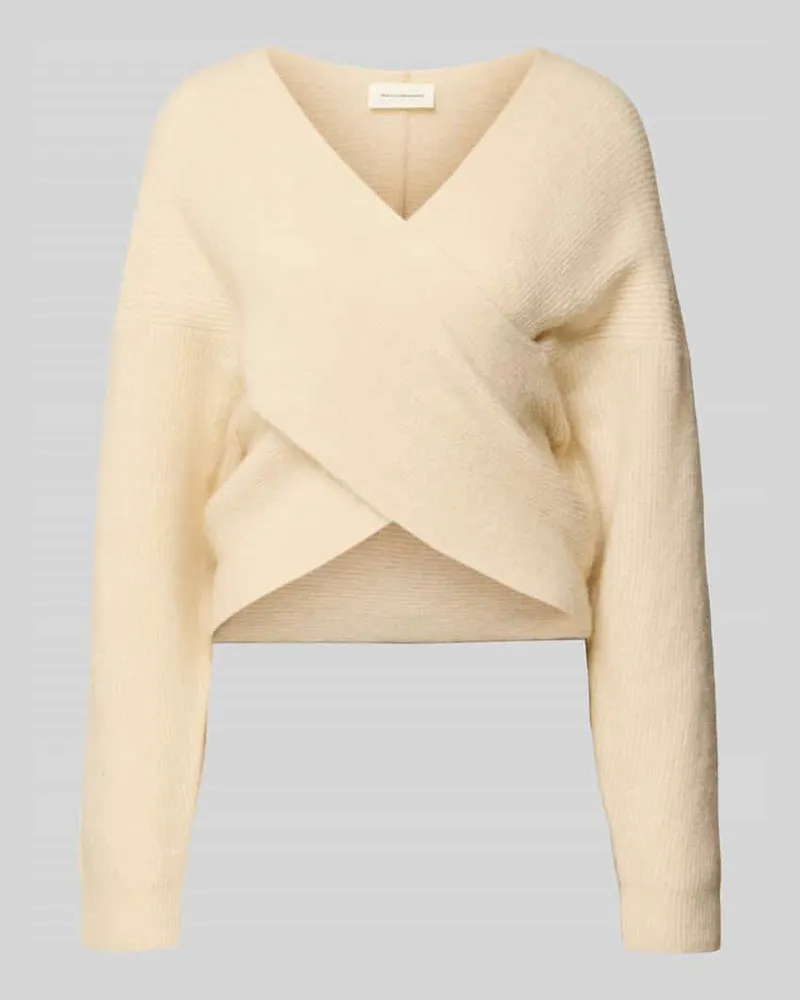 MOSS COPENHAGEN Strickpullover in Wickel-Optik Modell 'Zinelle Beige