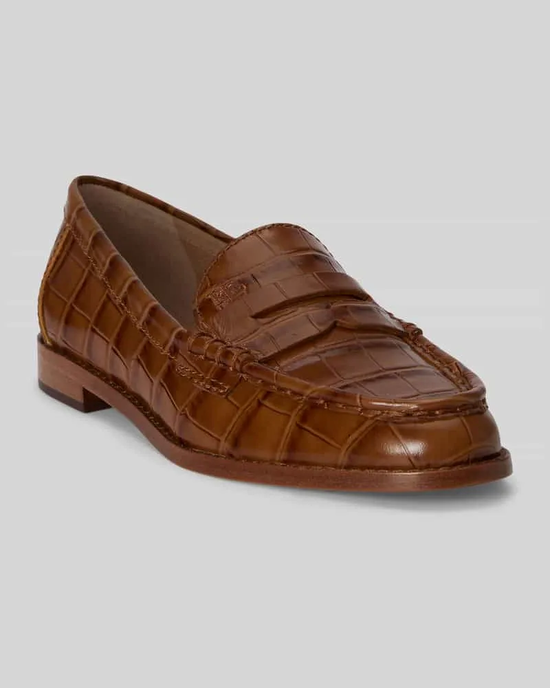 Ralph Lauren Loafer aus echtem Leder Dunkelbraun