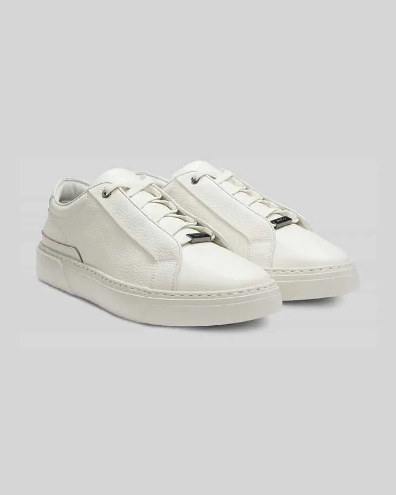 HUGO BOSS Low Top Sneaker aus echtem Leder Weiss