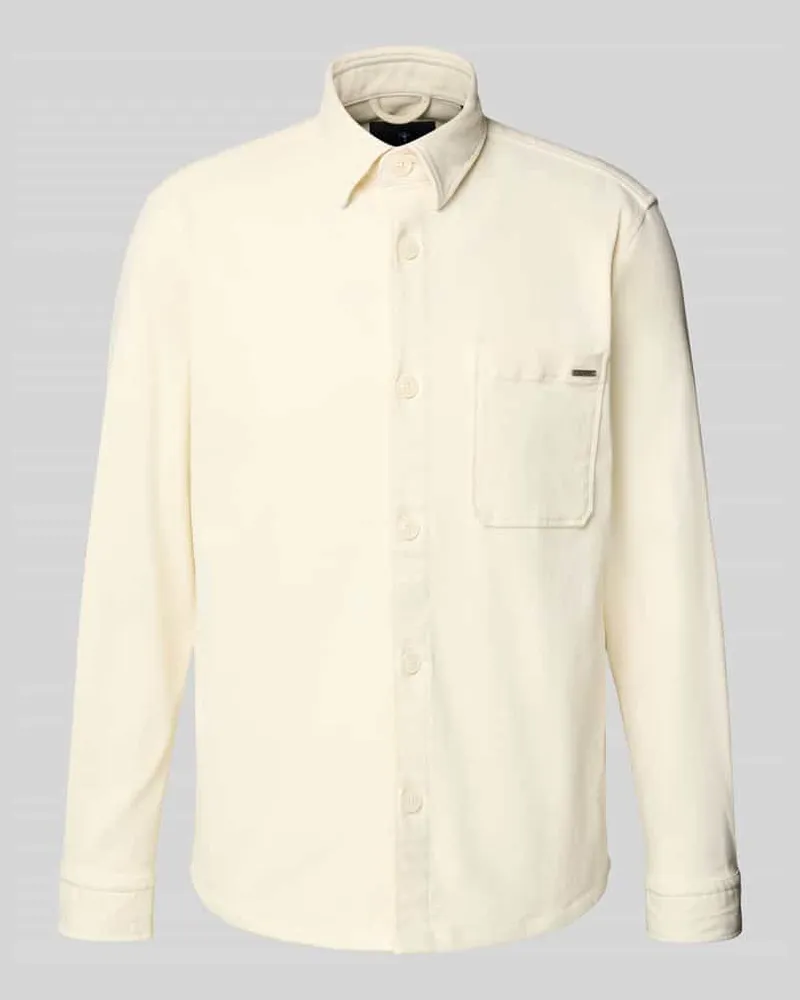 JOOP! Regular Fit Hemdjacke mit Brusttasche Modell 'Kalan Offwhite