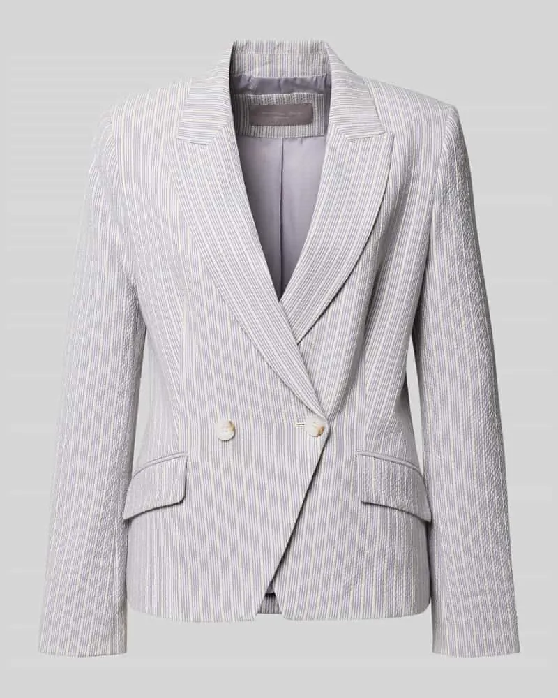Christian Berg Regular Fit Blazer aus Seersucker mit Streifen und Lurex Ecru