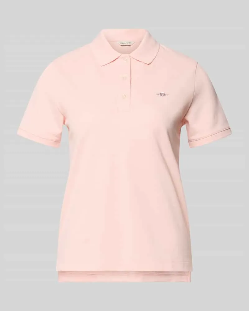Gant Poloshirt mit Logo-Stitching und Polokragen Rosa