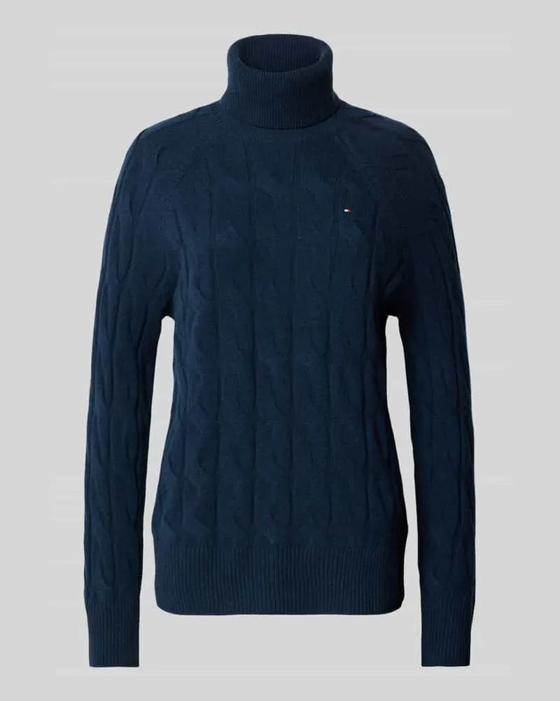 Tommy Hilfiger Relaxed Fit Rollkragenpullover aus reiner Wolle Marine