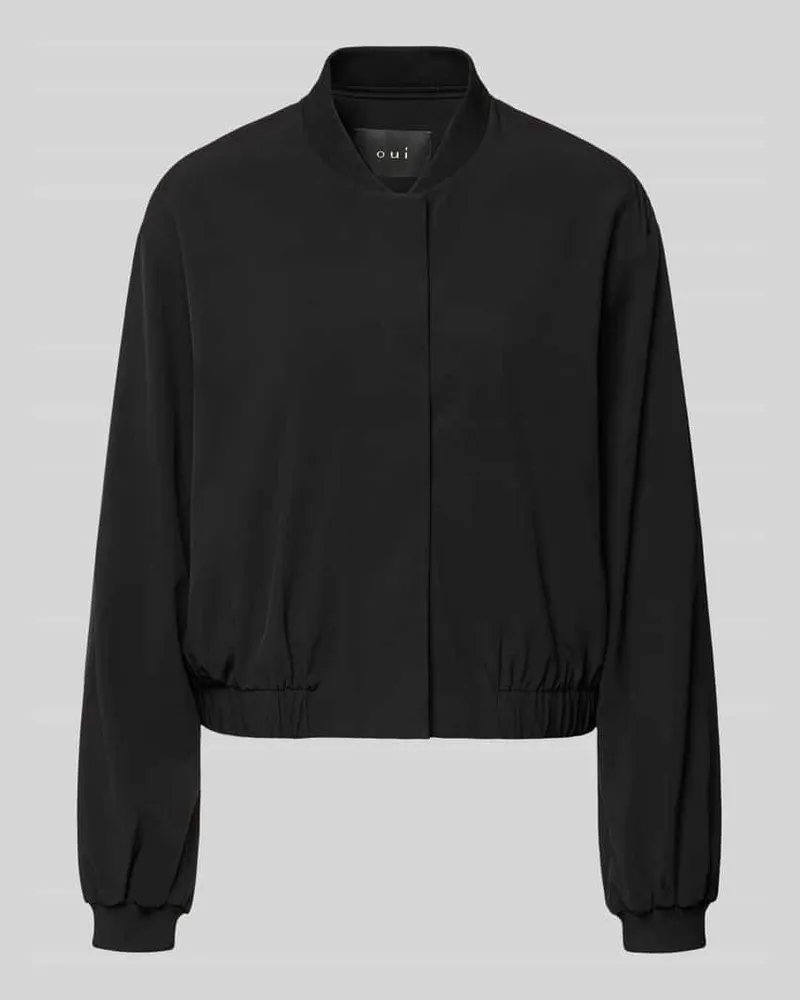 Oui  Blouson mit verdeckter Knopfleiste Black
