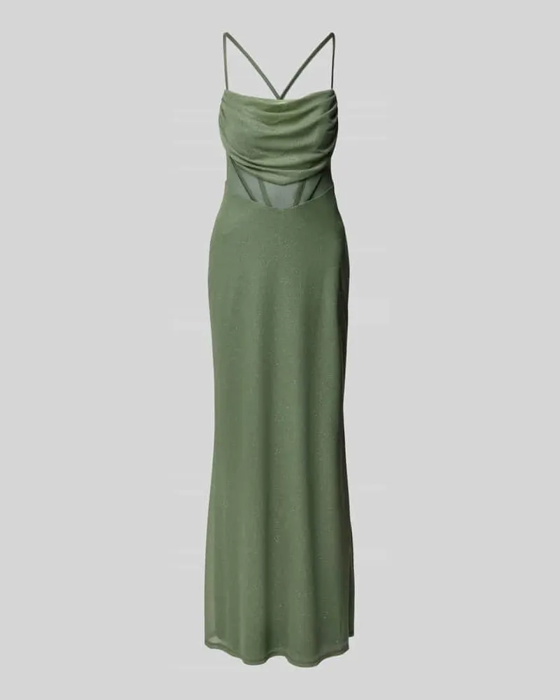 Vera Mont Abendkleid mit Wasserfall-Ausschnitt Gruen