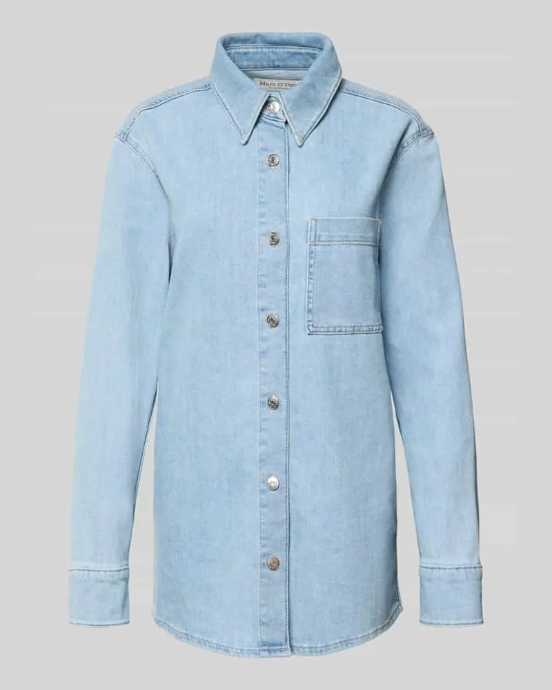 Marc O'Polo Regular Fit Jeansbluse aus Baumwoll-Mix Jeansblau