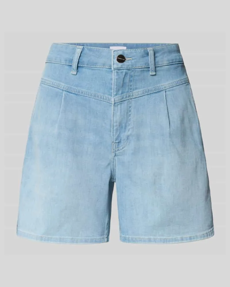 Rich&Royal Relaxed Fit Jeansshorts mit Bundfalten Hellblau