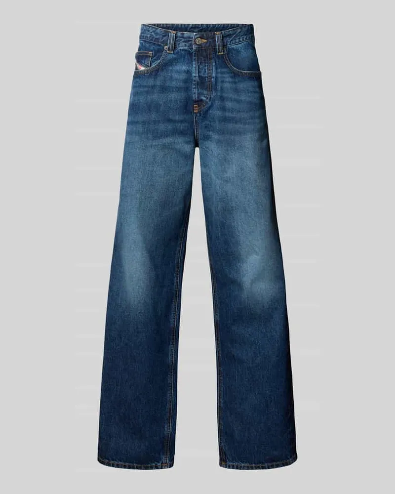 Diesel Low Waist Baggy Jeans mit Label-Patch Jeansblau