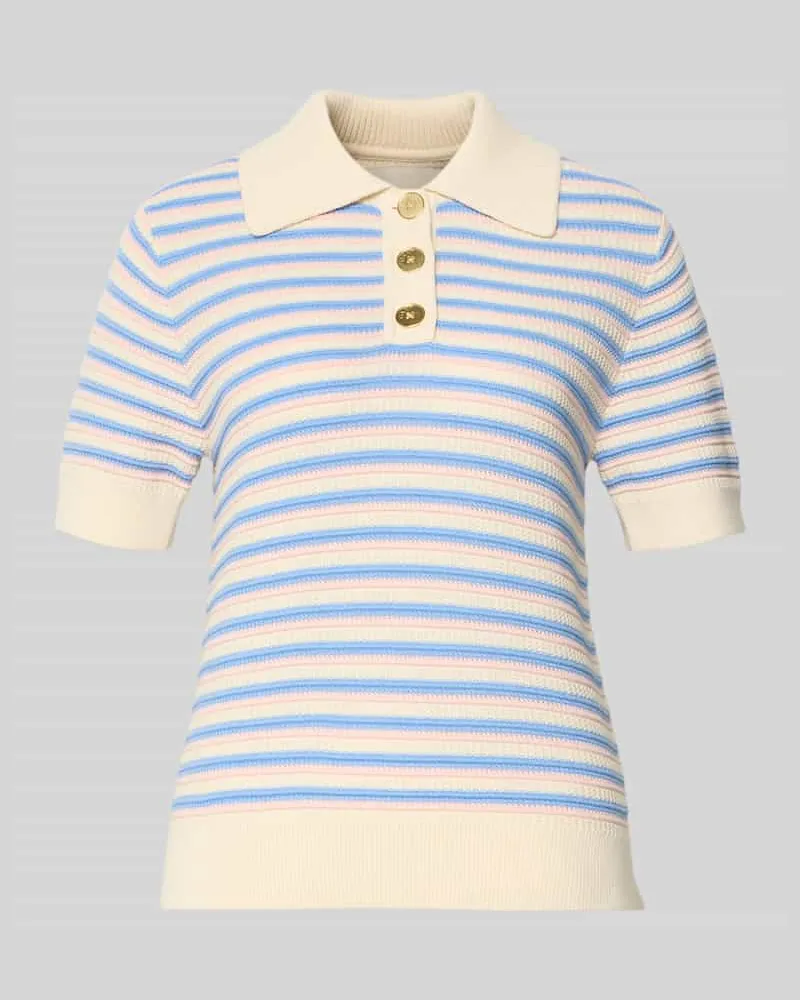 Gant Strickshirt mit Polokragen und Knopfleiste Sand