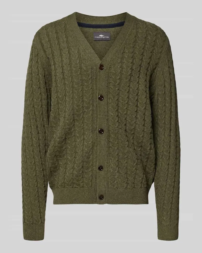 Fynch-Hatton Strickjacke mit Knopfleiste Oliv