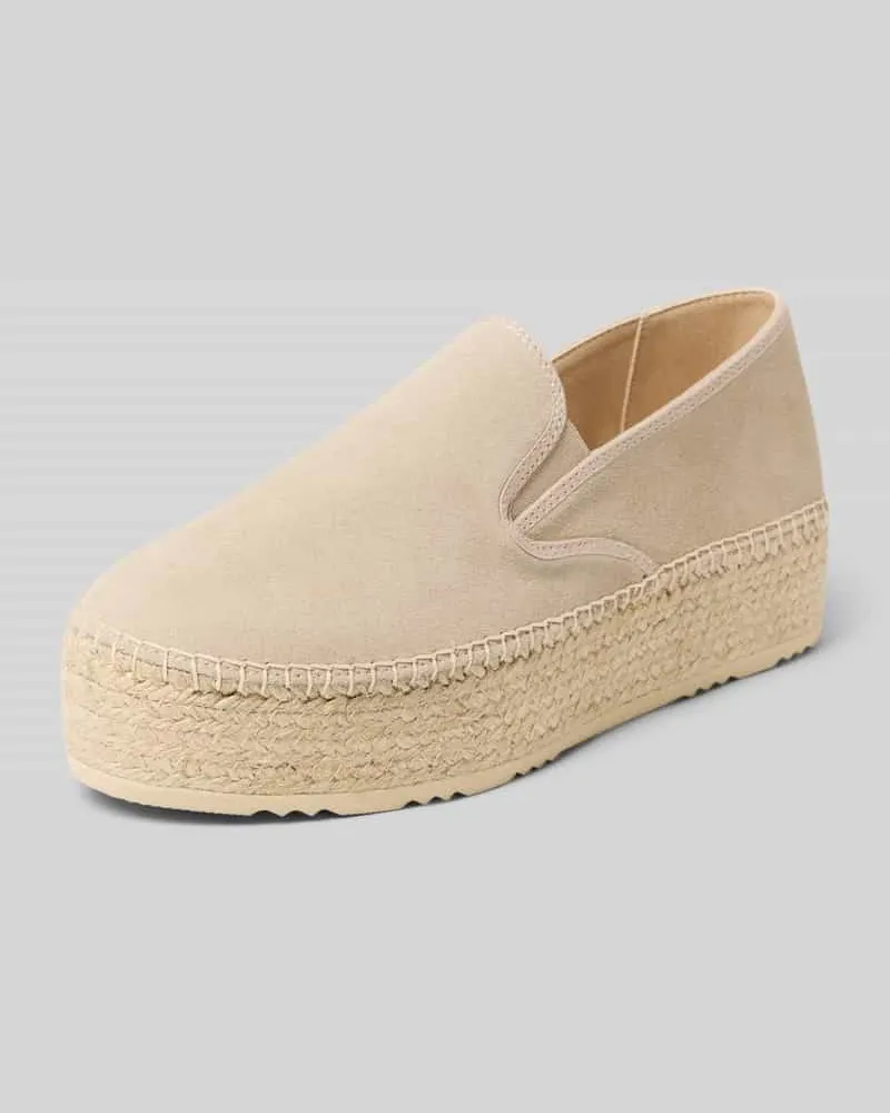 Espadrij Espadrilles aus Leder mit Plateausohle Beige